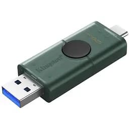USB флеш накопичувач Kingston 128GB DataTraveler Duo USB 3.2 / Type-C Black/Green (DTDEG2/128GB) - мініатюра 5