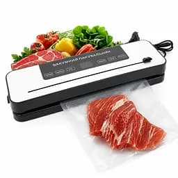 Вакуумний пакувальник для харчових продуктів Vacuum Sealer 120 Вт домашній автоматичний вакууматор Білий 88472 - мініатюра 2