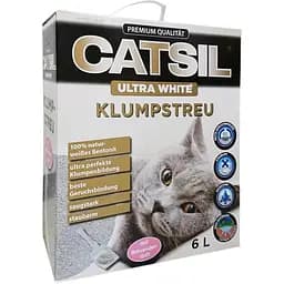 Бентонітовий наповнювач для котячого туалету Catsil Ultra White з ароматом дитячої присипки 6 л (3253)