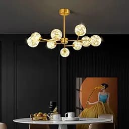 Люстра з вбудованими світлодіодами на 9 плафонів Line.F AOC 19/9 AB LED