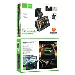 Відеореєстратор Hoco DV3 Driving Recorder With Display (dual-channel) Black - мініатюра 9