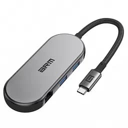 Хаб USB-C ArmorStandart Type-C to HD4K+LAN+PD+2USB+TF/SDcard Grey (ARM69365)