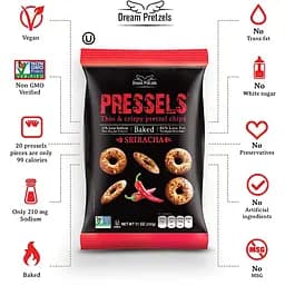 Брецелі Dream Pretzels Sriracha тонкі 200 г (847721) - мініатюра 3