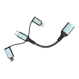 Дата кабель OTG USB 3.0 AF to USB-C + Micro 5P + Lightning 0.11m 60W XoKo (XK-AC-155) - мініатюра 2