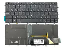 Клавіатура для DELL XPS 13 9370, 13 9380, 13-9370, 13-9380 (RU Black з підсвічуванням) Оригінал.