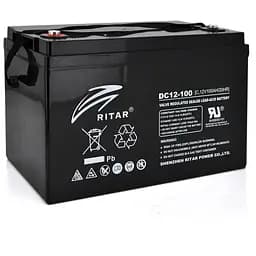 Аккумуляторная батарея CARBON RITAR DC12-100C, Black Case, 12V 100.0Ah, 2000-5000 циклов, до 15 лет срок службы (355*250*260) Q1