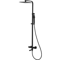 Душова система Corsan Ango Black Matt з термостатом та виливом CMN02TBLW, Чорний матовий