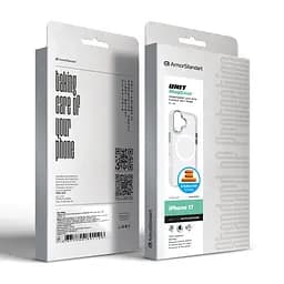 Чехол Apple iPhone 17, Unit MagSafe, белый, прозрачный, магсейф, ударопрочный, магнитный, панель-накладка с поддержкой MagSafe, с поддержкой беспроводной зарядки, TPU+PC, защита всего корпуса, ударопрочный, ArmorStandart (ARM90581) - мініатюра 7