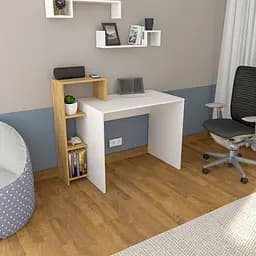 Письменный стол с полочками FH-Bremen 1120х750х550 мм Белый/Дуб Крафт Золотой