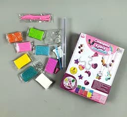 Набір полімерної глини Dankotoys 76948 "4FUN Game Club", 8 кольорів глини, форми, фурнітура, ланцюжок, еластични