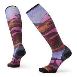 Термошкарпетки жіночі SmartwoolWm's Ski Zero Cushion Floral Field Print OTC 38-41 Синій-Фіолетовий - мініатюра 2
