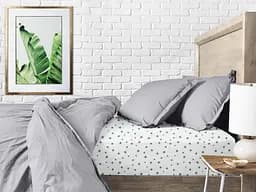 Простирадло Cosas на резинці фланель 80х160 grey stars, білий (Flannel_StarGrey_80x160x20) - мініатюра 3