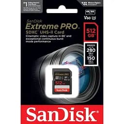 Карта пам'яті SanDisk SDXC Extreme Pro 512GB UHS-II U3 V60 Class 10 (SDSDXEP-512G-GN4IN) [136569] - мініатюра 4