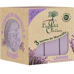 Марсельське мило Le Petit Olivier 100%, лаванда, 3х100 г (3549620005868)