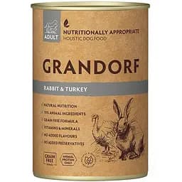 Влажный корм для взрослых собак Grandorf Rabbit & Turkey с кроликом и индейкой 400 г