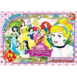 Детский пазл "Принцессы Дисней" G-Toys PD74 плакат 70 элементов