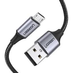 Кабель Uзеленый US290 USB 2. 0 A to Micro USB Cable Nickel Plating Aluminum Braid 2 м (черный) (UGR-60148)