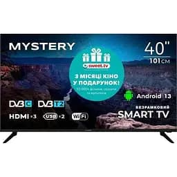 Телевізор 40" Mystery 4060FST2, чорний, LED, 1920x1080, 60 Гц, Smart TV (Android TV), 1Gb/8Gb, 2x10 Вт, DVB-T/T2/C, 3xHDMI, 2xUSB,