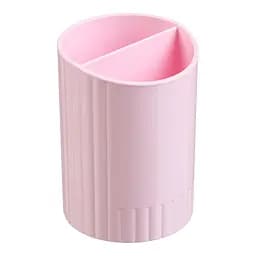 Стакан для письменных принадлежностей Pastel, круглый, на два отделения, розовый