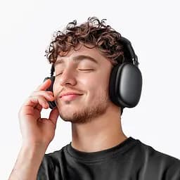 Накладні навушники Borofone BO35 Plus Adorable, ANC, BT headphones, BT5.4, AUX, 400mAh, 32h, 45h, grey - мініатюра 7