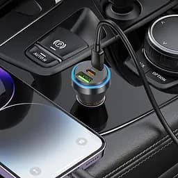Зарядний пристрій - Автоадаптер на 3 виходи - Hoco NZ12D Lucky 60 W з кабелем USB-C - Lightning - мініатюра 3