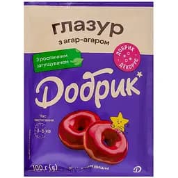 Глазур Добрик з агар-агаром зі смаком вишні рожева 100г
