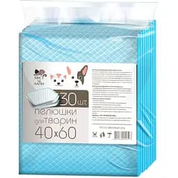 Пеленки для животных Хвіст та лапи поглощающие 60х40 см 30 шт.