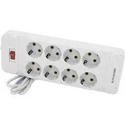 Мережевий фільтр подовжувач Voltronic F-34 8 розеток EU 2 м 3х0.75 мм 2500W White