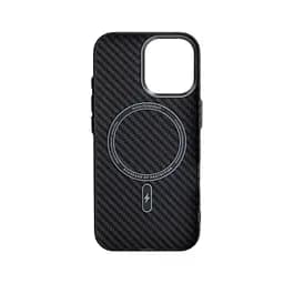 Карбоновый чехол для Apple iPhone 17, LikeCarbon2 MagCase, черный, тонкий защитный чехол-панель из поликарбоната с магнитами N52, MagSafe, противоударный, совместим с беспроводной зарядкой, приподнятые края для защиты камеры, ArmorStandart (ARM86257) - мініатюра 2