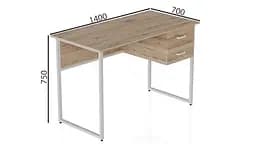Комп'ютерний стіл Ferrum-decor Таккота 75x140x70 білий ДСП Дуб Артізан 32мм (FRD-102134) - мініатюра 2