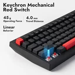 Клавіатура ігрова механічна Lemokey X4A1 Black switch Keychron Red Hot-Swap Red Led - мініатюра 4