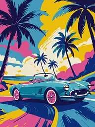 Набор для росписи по номерам Неоновый драйв, Ideyka, 30x40 см, КНО2776