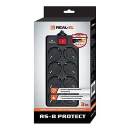 Мережевий фільтр живлення REAL-EL REAL-EL RS-8 PROTECT, 1.8m, black (EL122300021) - мініатюра 2