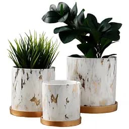 Горшок для цветов Led Marmo 11 х 11 х 11 см с поддоном (A040048)