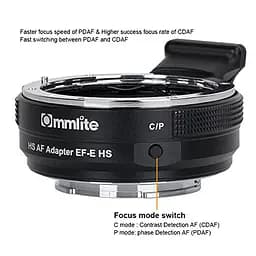 Перехідник Commlite CM-EF-E HS AF для об'єктивів EF/EF-S на E-Mount - мініатюра 5