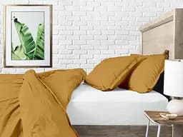 Комплект постільної білизни Cosas Curcuma Полуторний гірчичний (Ranfors_Mustard_El-White_160) - мініатюра 10