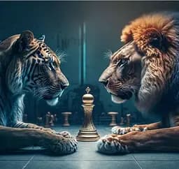 Набор для творчества алмазная картина Тигр с львом Strateg HEE13830, 30x30 см