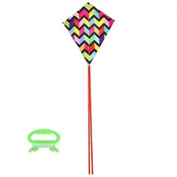 Повітряний змій, ширина 60 см, довжина 75 см, хвіст 150 см, орнамент, MR1450 (В асортименті)