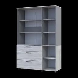 Шафа для одягу Doros Торн Сосна Натті/Сірий 3 ДСП/3Ш (полиці) 135х51.6х200 (44900514) - мініатюра 4