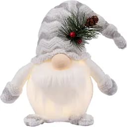 Новогодняя мягкая игрушка Novogod'ko Гном LED тело 35 см белая (974625)