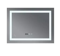Дзеркало Mixxus WARM MR02-90x70-CASE з LED Touch, Anti-fog, димером, регулюванням яскравості, годинником (MI6674) - мініатюра 2