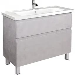 Тумба Мойдодир Палермо 100-U з умивальником ID-100 бетон світлий Сірий