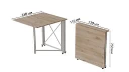 Стіл-книга трансформер Оріон 1 Ferrum-decor 750x810x730 Білий метал ДСП Дуб Сан-Марино 16 мм (FRD-104605) - мініатюра 6
