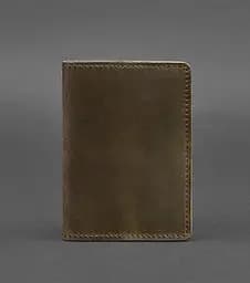 Кожаная обложка для паспорта и военного билета 1.3 темно-коричневая Crazy Horse