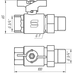 Кран кульовий прямий з американкою Selba 3/4″ КБ SL1509 - мініатюра 3