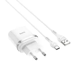 Сетевое зарядное устройство с кабелем Hoco C12Q Smart QC3. 0 charger set(Type-C) 18W белый