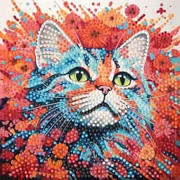 Алмазна мозаїка Яскравий кіт Strateg ZAV1818-22, 18х18 см