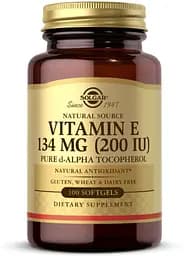 Вітаміни та мінерали Solgar Vitamin E 134 mg (200 IU) Pure d-Alpha Tocopherol, 100 капсул