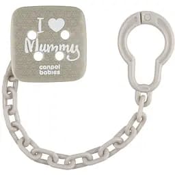 Ланцюжок до пустушки Canpol babies I Love Mummy сірий (2/434_grey)