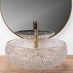 Умивальник Rea Ise 40x40 transparent (cristal) (REA-U5070), Глянцева - мініатюра 3